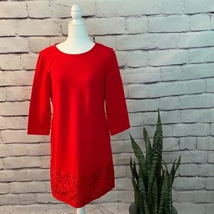 Red 3/4 Sleeve Dress